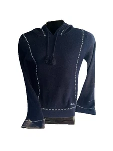 Vintage O’Neill Damen Vintage Hoodie mit Quasten blau hellblaue Nähte XL Wolle/Acryl - Bild 1 von 17