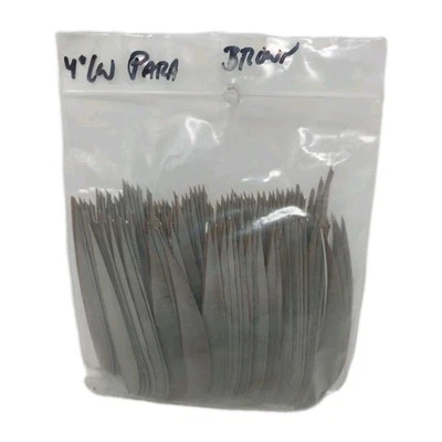 100pk Plumas de Flecha de Tiro con Arco 4" Ala Izquierda: Marrón Parabólico Foto 1 de 3