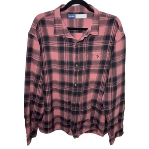 Old Navy womens brushed twil Pink Plaid button down Shirt size L - Picture 1 of 5