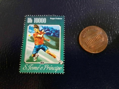 Roger Federer USA USTA Tennis 2014 S. Tome e Principe Perforated Stamp Cover