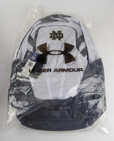 Notre Dame White & Gray Under Armour Fighting Irish Backpack NWT Cover