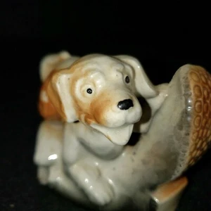 VTG Puppy Playing with Boot Figurine Made in Japan Retro - Picture 1 of 11