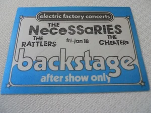 The Necessaries w/The Rattlers & The Cheaters Backstage CREW pass-Tower Theater - Picture 1 of 1