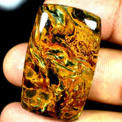 Golden Pietersite Cushion Cabochon 100% Natural Loose Gemstones 68.10Cts. - Image 1 of 4