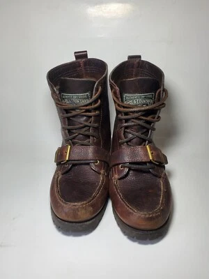 Botas de cuero marrón Polo Country Ralph Lauren Dry Goods vintage raras para hombre 8,5 D Foto 1 de 4