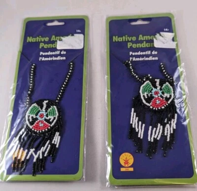 Lot 2 Native American Pendant Necklace Indian Dress Halloween Costume Accessory - Image 1 of 4
