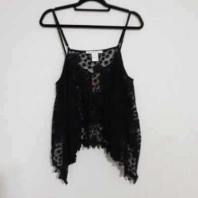 Blusa Regata Americana Rag Camy Feminina Extra Grande Preta Transparente Y2k Evento Férias Praia - Imagem 1 de 4