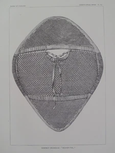 Inuit Eskimo Snowshoe Beaver Tail Northern Quebec Canada 1894 Print - Picture 1 of 2