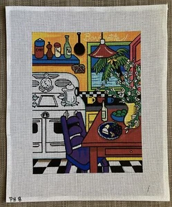 Handpainted Needlepoint | Island Kitchenette | **Must Read Description** - Picture 1 of 1