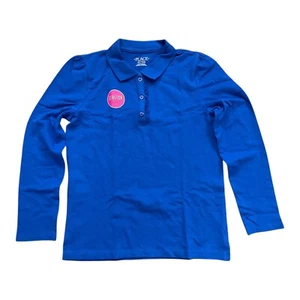 Children’s Place school ruffle polo Royal Uniform Shirt For Girls Size L - XL - Picture 1 of 5