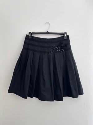 Falda Robert Rodriguez negra plisada con cuentas talla 10 Foto 1 de 3