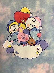 BT21 Pastel Dream Cloud Tie-Dye Crop Girls T-shirt Size Small GUC - Picture 1 of 9