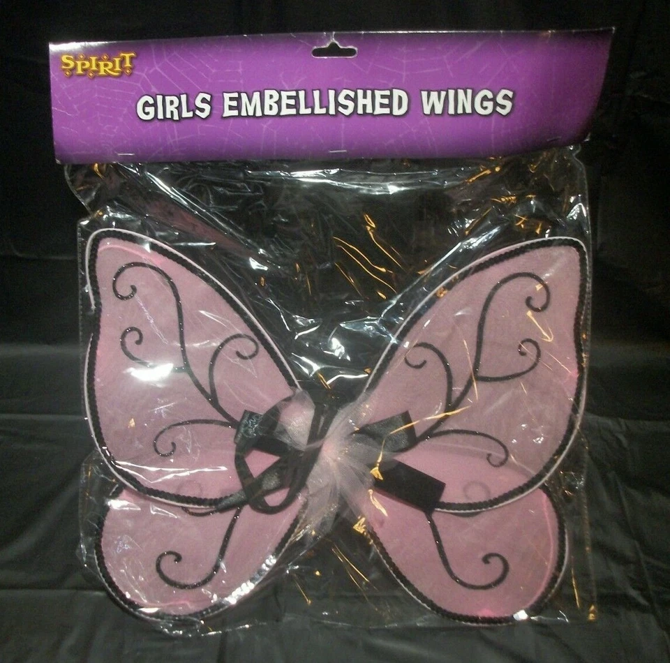 Spirit девочек розовый украшенный фея бабочка крылья один размер подходит большинству - Изображение 1 из 1
