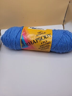 Artesanía de hilo nacional Rhapsody Med. Azul 100 % acrílico 4 capas 3,5 OZ. 1K Foto 1 de 4