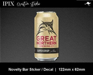 GREAT NORTHERN BEER CAN DECAL | STICKER | BAR | NOVELTY | MAN CAVE | 122MM X 62M - Bild 1 von 1