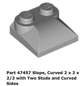 Lego 4x 47457 Light Bluish Gray Slope, Curved 2 x 2 x 2/3 with Two Studs 8039 - Picture 1 of 1