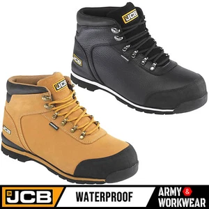 Botas de trabajo de seguridad de cuero impermeables JCB para hombre puntera de acero entresuela ajuste ancho - Imagen 1 de 6