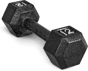 1XBlack Single Dumbbell Cast Iron Hex Dumbbell Home Gym Yoga 10/12/15/20/25/30lb - Picture 1 of 30