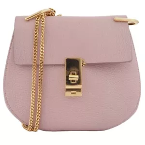 Chloe Drew Chain Shoulder Bag 3S1031-9 Pink Leather Women - Picture 1 of 13