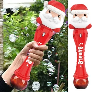 Santa Bubble Machine Bubble Maker Colorful Lighting Christmas Music Bubble Wand - Picture 1 of 7