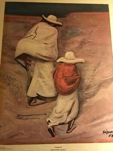 1952 - David Alfaro Siqueiros - Caminantes - Travelers - Print - Art - Signed - Picture 1 of 8