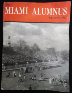 VTG SEPTEMBER 1947 MIAMI ALUMNUS UNIVERSITY NEW LETTER MAGAZINE FOOTBALL COVER e - Picture 1 of 4