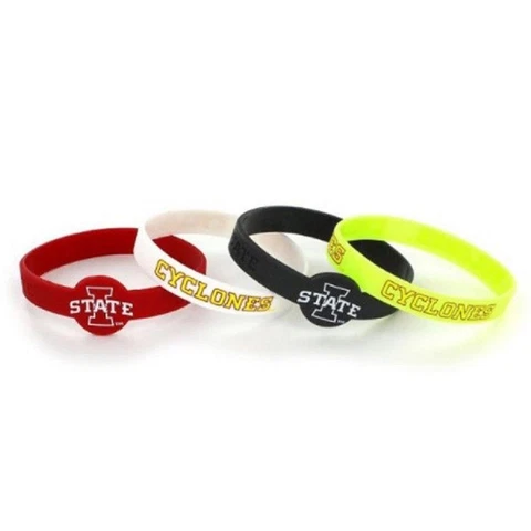 Iowa State Cyclones Silicone Bracelets 4 Pack Thin [NEW] NCAA Jewelry Bracelet Cover