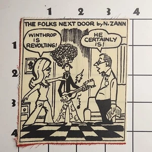 Folks Next Door Patch Nicky Zann Vintage Cartoon Fabric Panel Sew On - Picture 1 of 1