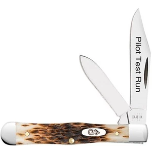 CASE XX KNIVES PILOT TEST PS JIG AMBER BONE SMALL RED SWELL CENTER JACK - Picture 1 of 5