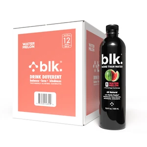blk. Natural Mineral Alkaline Water Electrolyte w/Fulvic Watermelon 12 pack - Picture 1 of 5