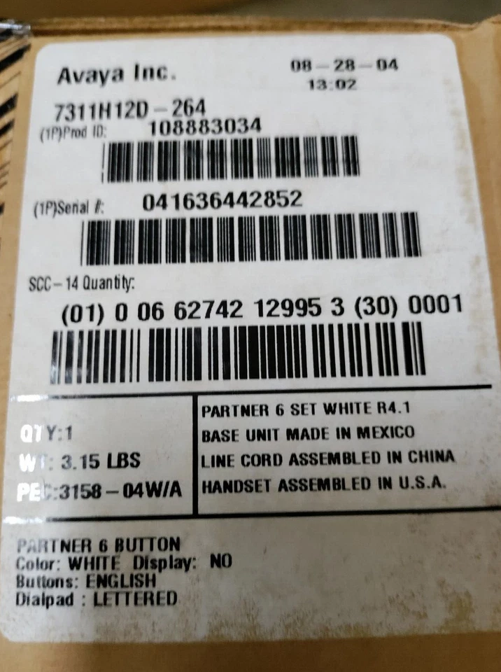 Avaya Lucent Partner ACS 6 button non display White - 108883034 - Sealed - Image 1 of 1