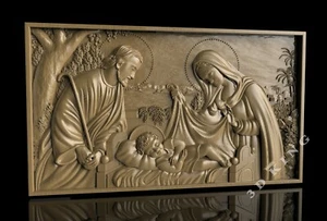 STL 3D Model CHRISTMAS OF JESUS for CNC Router 3D Print Engraver Carving Aspire - Picture 1 of 2