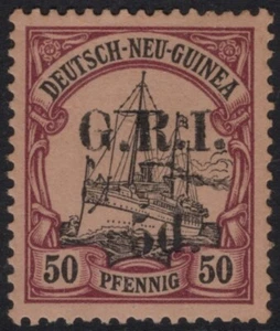 New Guinea - G.R.I. Surcharge 1914 5d/50 ‘Mint’ hinged Only "282" printed - Picture 1 of 2