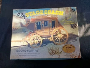 Vintage WOODEN STAGE COACH MODEL 5013 UNUSED NEW IN OPENED BOX Allwood Products - Picture 1 of 13