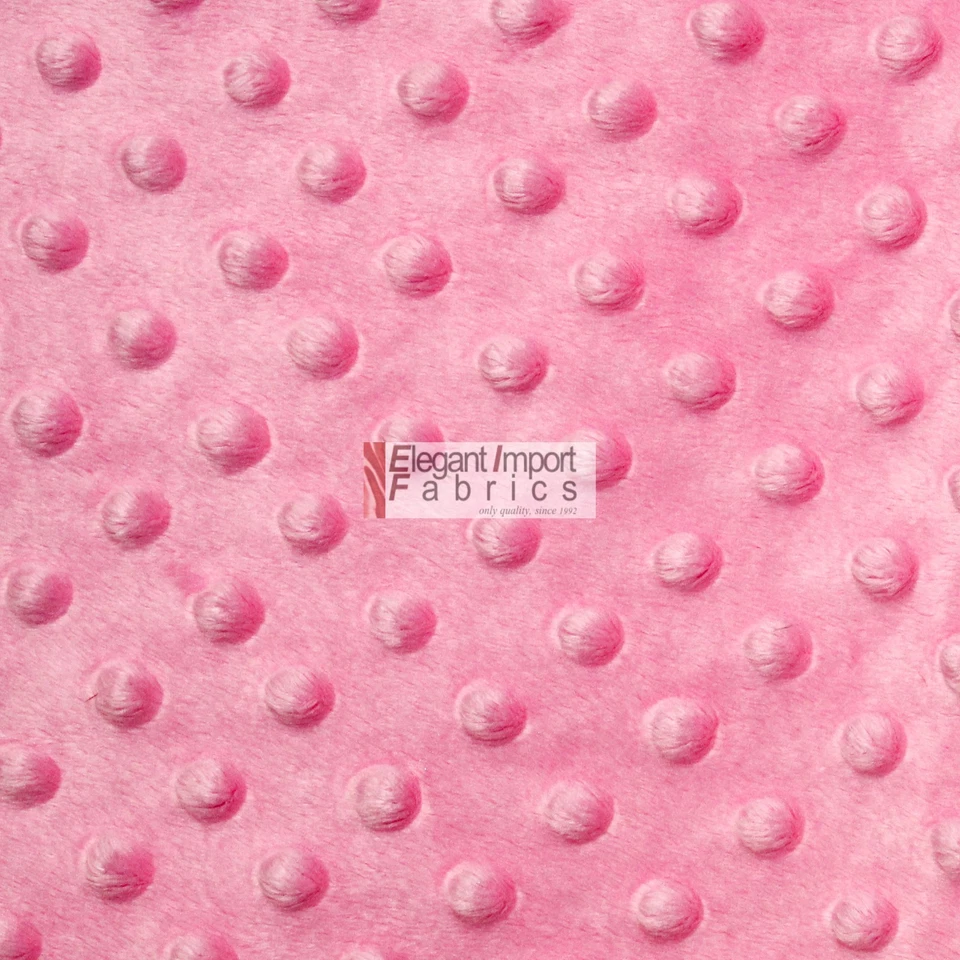 MINKY MINKEE CHENILLE DOT SOFT FABRIC CUDDLE PINK 60"W 15 YARD BOLT SELL! - Image 1 of 3