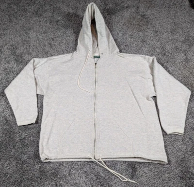 Vintage Levis Hoodie Mens Large Gray Full Zip Double Drawstring 80s 90s - Image 1 of 4