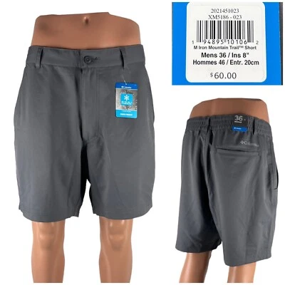 Columbia Mens 36 Trail Shorts Gray Inseam 8” Omni Freeze Omni Wick Regular NWT - Image 1 of 4
