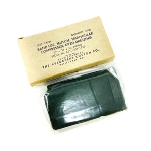 Seltene USGI 6510-201-1755 dreieckige Musselin-Bandage Camouse 37x37x52 datiert 1956 - Bild 1 von 9