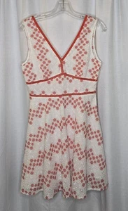 New NWT Francesca's Blue Rain eyelet white and red skater dress small - Picture 1 of 7
