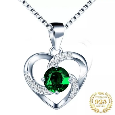 Damen Halskette Herz 925 Sterling Silber Anhänger Kette Schmuck Frauen Geschenk - Bild 1 von 4