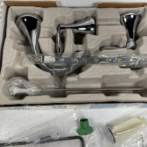 Moen T6420 Cromo Eva Diffuso 2 Maniglie Arco Alto Rubinetto Bagno B163 - Foto 1 di 19