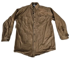Carhartt S96BRN Brown Canvas Flannel Lined Snap Shirt Jacket-Size M Men’s - Picture 1 of 11