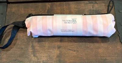 NUEVO Paraguas Victoria's Secret Heritage a Rayas Embalable con Bolsa ☂️ Sellado Foto 1 de 4