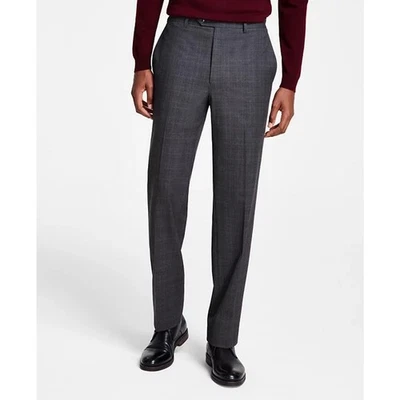Michael Kors Men's Plaid Dark Grey Marvin Classic Fit Dress Pants Size 36W 34L - Image 1 of 4