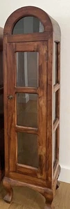 Mahogany Wood Dome Display Cabinet - Picture 1 of 3