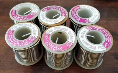 Lote de 6 soldaduras Canfield de 1 lb más del 62% estaño Foto 1 de 3