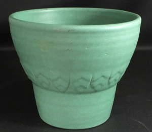 Vintage Red Wing Keramik matt grün Federband 5 1/8" Jardiniere sehr schön - Bild 1 von 4