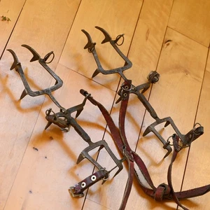 Antike Steigeisen geschmiedet Brevetto Gr 42 auf 45 verlängert Vintage - Bild 1 von 11