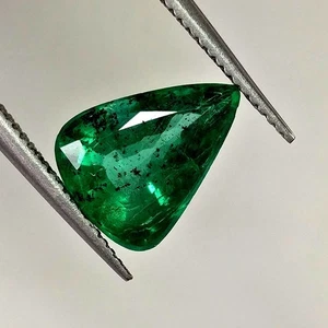 Pera smeraldo naturale 2,6 ct bella lucentezza superiore verde non riscaldata pietra preziosa non trattata - Foto 1 di 3