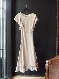 Maxi abito Böhme S blush casual boho floreale maniche corte Vacationcore estate - Foto 1 di 6